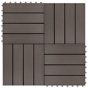 Πλάκα Κατασκευής 11 pcs Σκούρο Καφέ 30 x 30 cm WPC - Pakobazaar