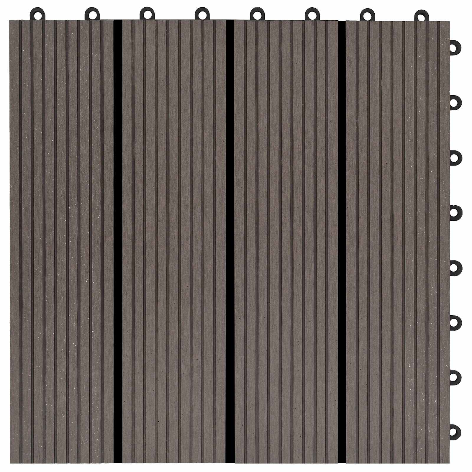 Πλάκα Κατασκευής 11 pcs Σκούρο Καφέ 30 x 30 cm WPC - Pakobazaar