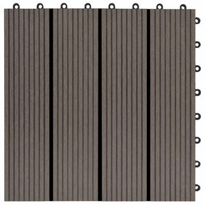 Πλάκα Κατασκευής 11 pcs Σκούρο Καφέ 30 x 30 cm WPC - Pakobazaar