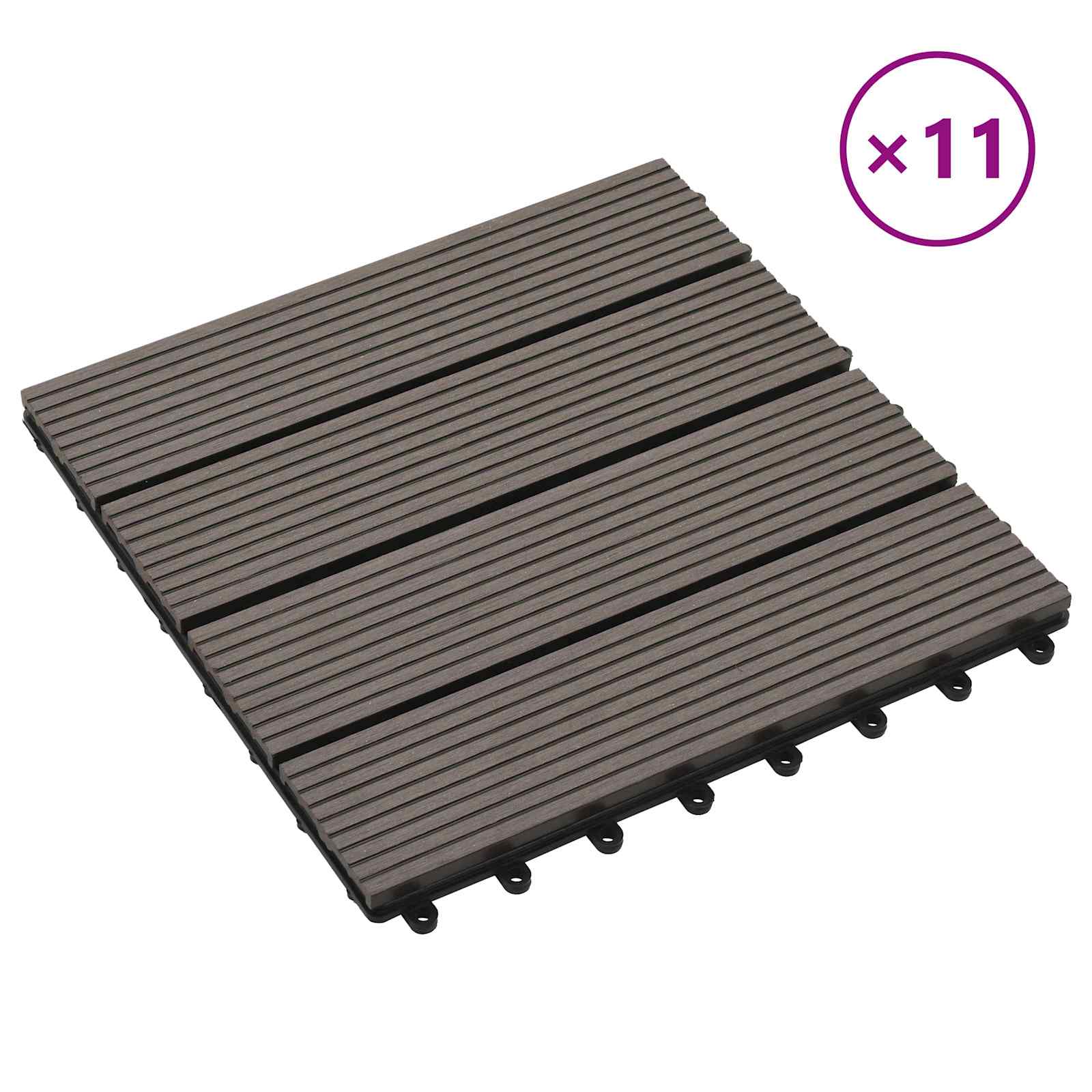 Πλάκα Κατασκευής 11 pcs Σκούρο Καφέ 30 x 30 cm WPC - Pakobazaar