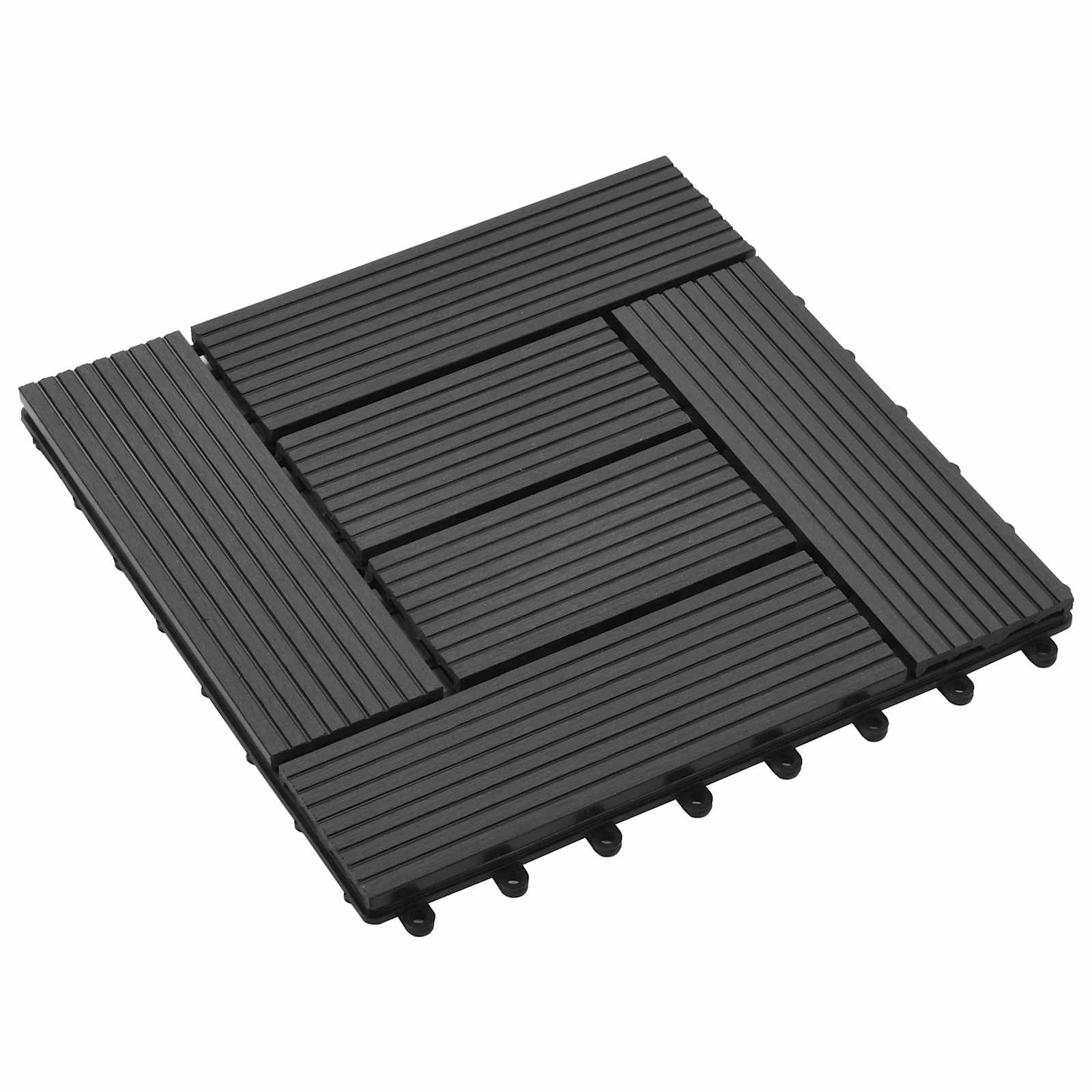Πλάκα Κατασκευής 11 pcs Μαύρο 30 x 30 cm WPC - Pakobazaar