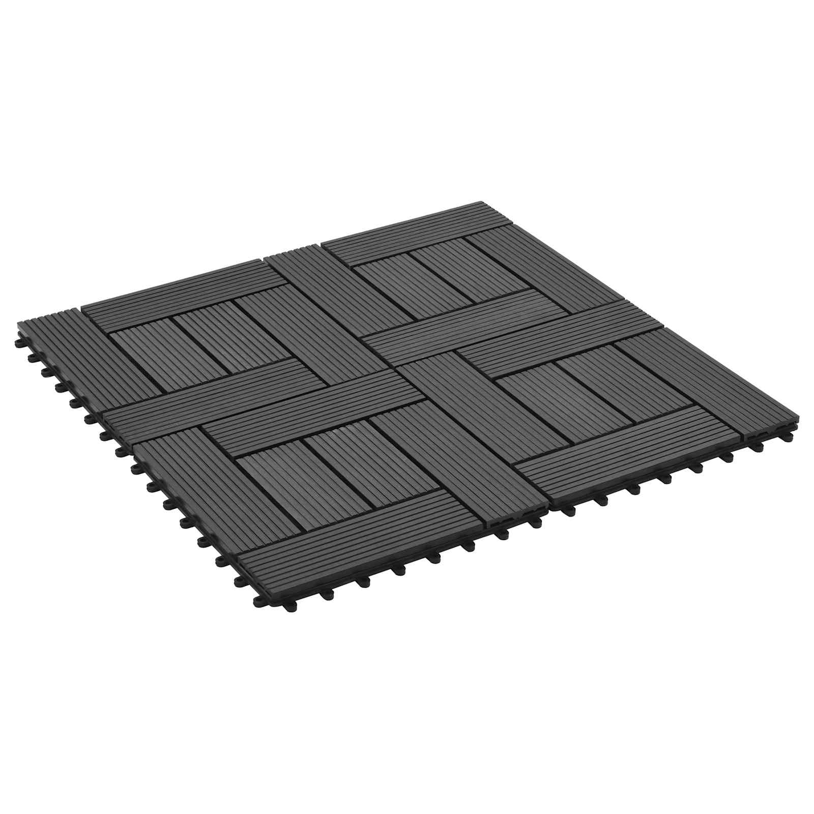 Πλάκα Κατασκευής 11 pcs Μαύρο 30 x 30 cm WPC - Pakobazaar