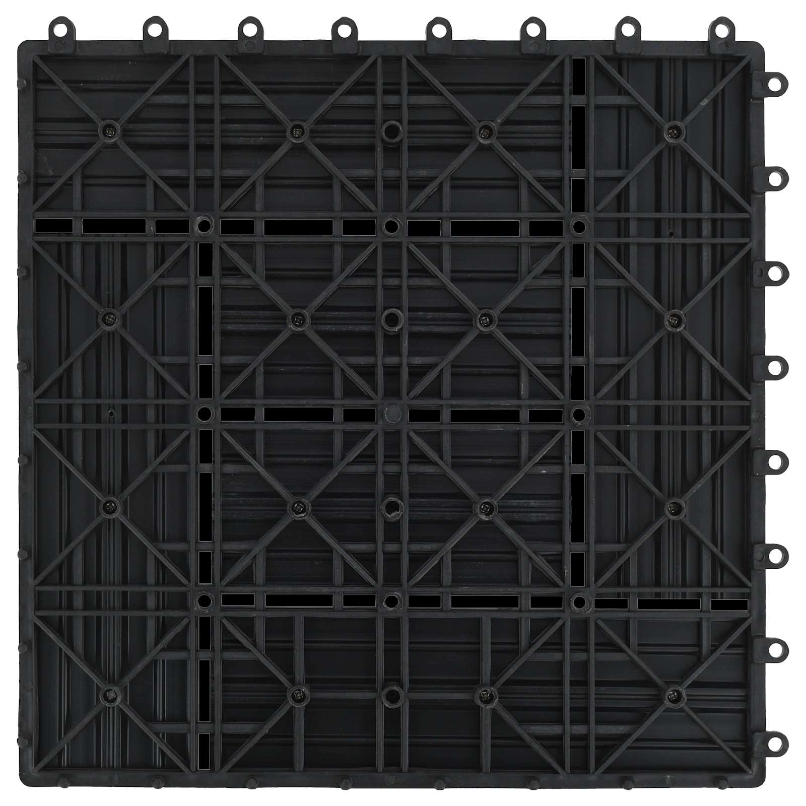 Πλάκα Κατασκευής 11 pcs Μαύρο 30 x 30 cm WPC - Pakobazaar
