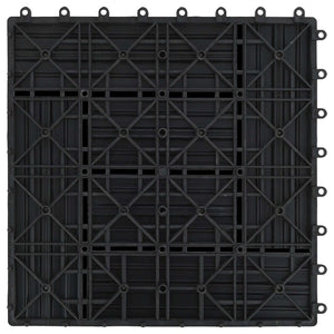 Πλάκα Κατασκευής 11 pcs Μαύρο 30 x 30 cm WPC - Pakobazaar