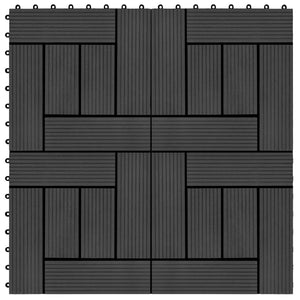 Πλάκα Κατασκευής 11 pcs Μαύρο 30 x 30 cm WPC - Pakobazaar