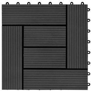 Πλάκα Κατασκευής 11 pcs Μαύρο 30 x 30 cm WPC - Pakobazaar