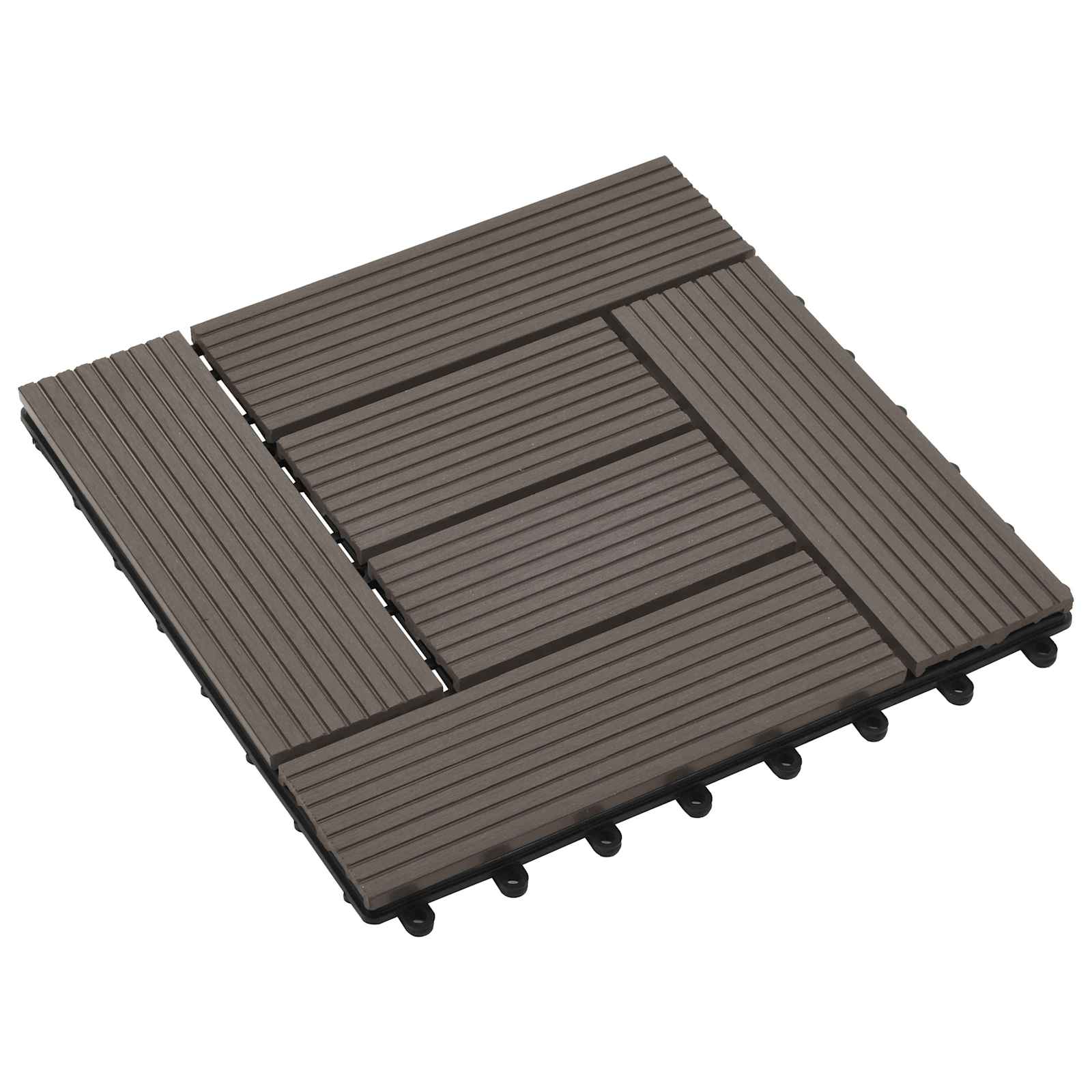 Πλάκα Κατασκευής 11 pcs Σκούρο Καφέ 30 x 30 cm WPC - Pakobazaar