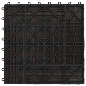 Πλάκα Κατασκευής 11 pcs Σκούρο Καφέ 30 x 30 cm WPC - Pakobazaar