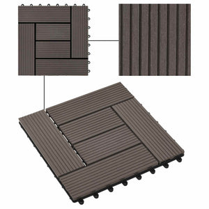 Πλάκα Κατασκευής 11 pcs Σκούρο Καφέ 30 x 30 cm WPC - Pakobazaar