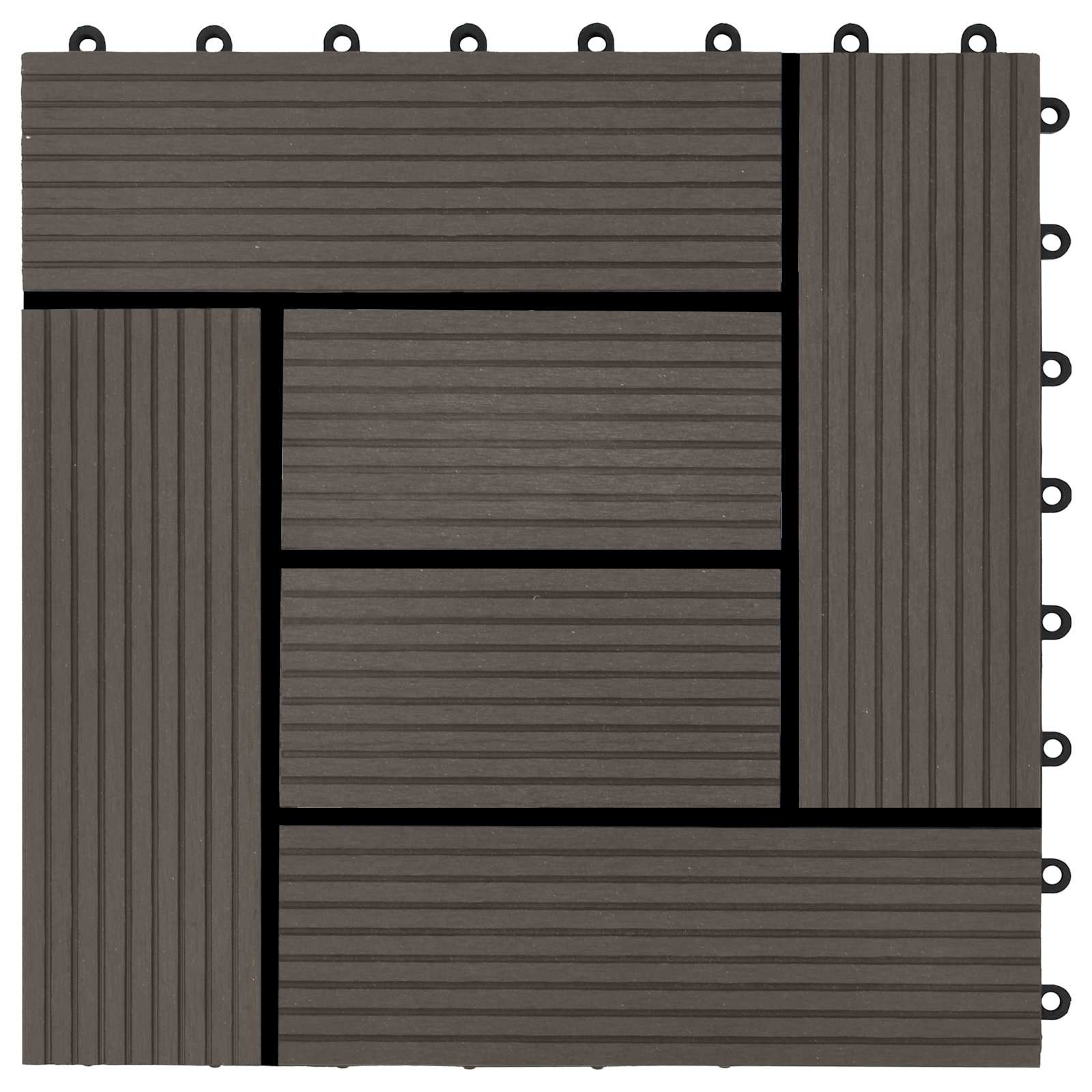 Πλάκα Κατασκευής 11 pcs Σκούρο Καφέ 30 x 30 cm WPC - Pakobazaar