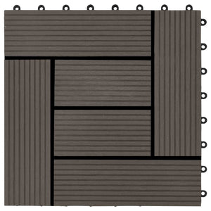 Πλάκα Κατασκευής 11 pcs Σκούρο Καφέ 30 x 30 cm WPC - Pakobazaar