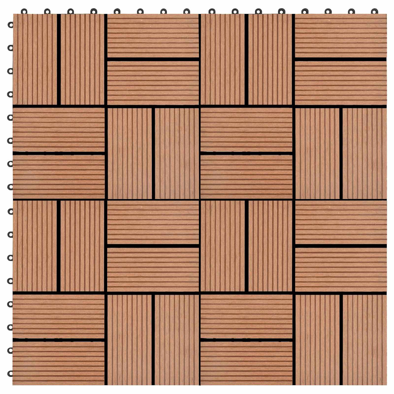 Πλάκα Κατασκευής 11 pcs Καφέ 30 x 30 cm WPC - Pakobazaar