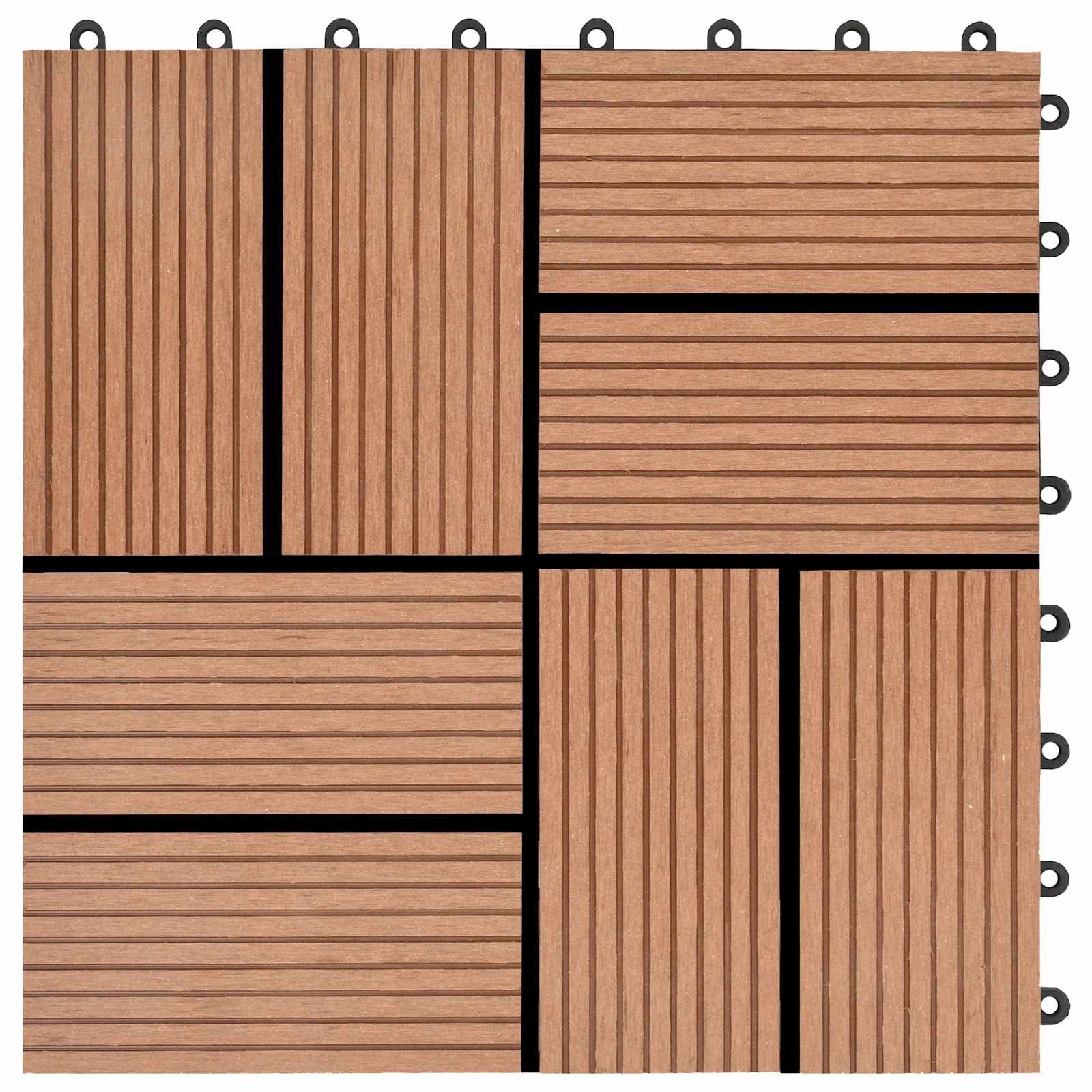 Πλάκα Κατασκευής 11 pcs Καφέ 30 x 30 cm WPC - Pakobazaar
