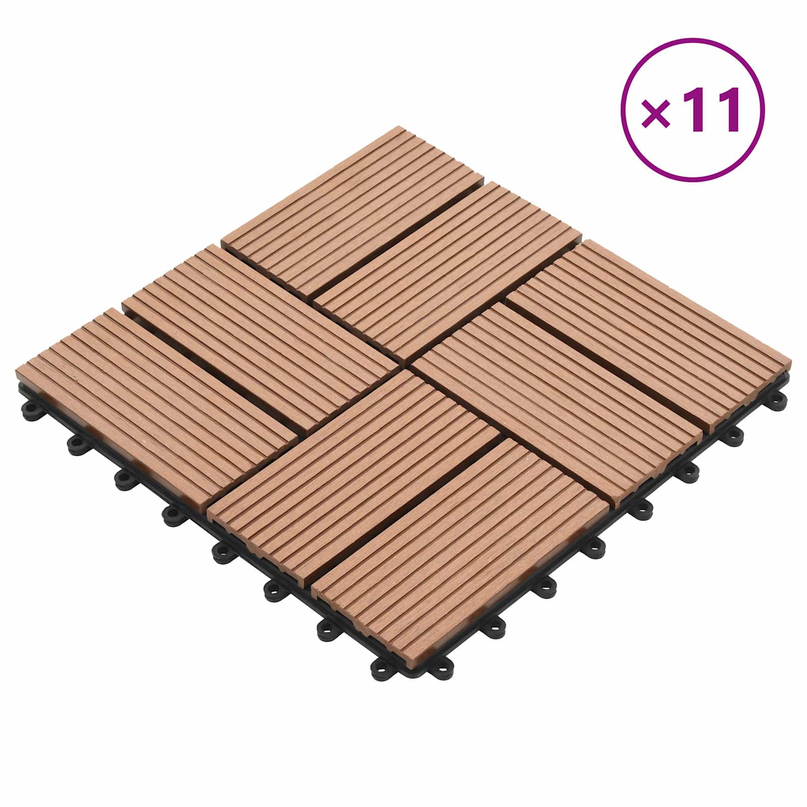 Πλάκα Κατασκευής 11 pcs Καφέ 30 x 30 cm WPC - Pakobazaar