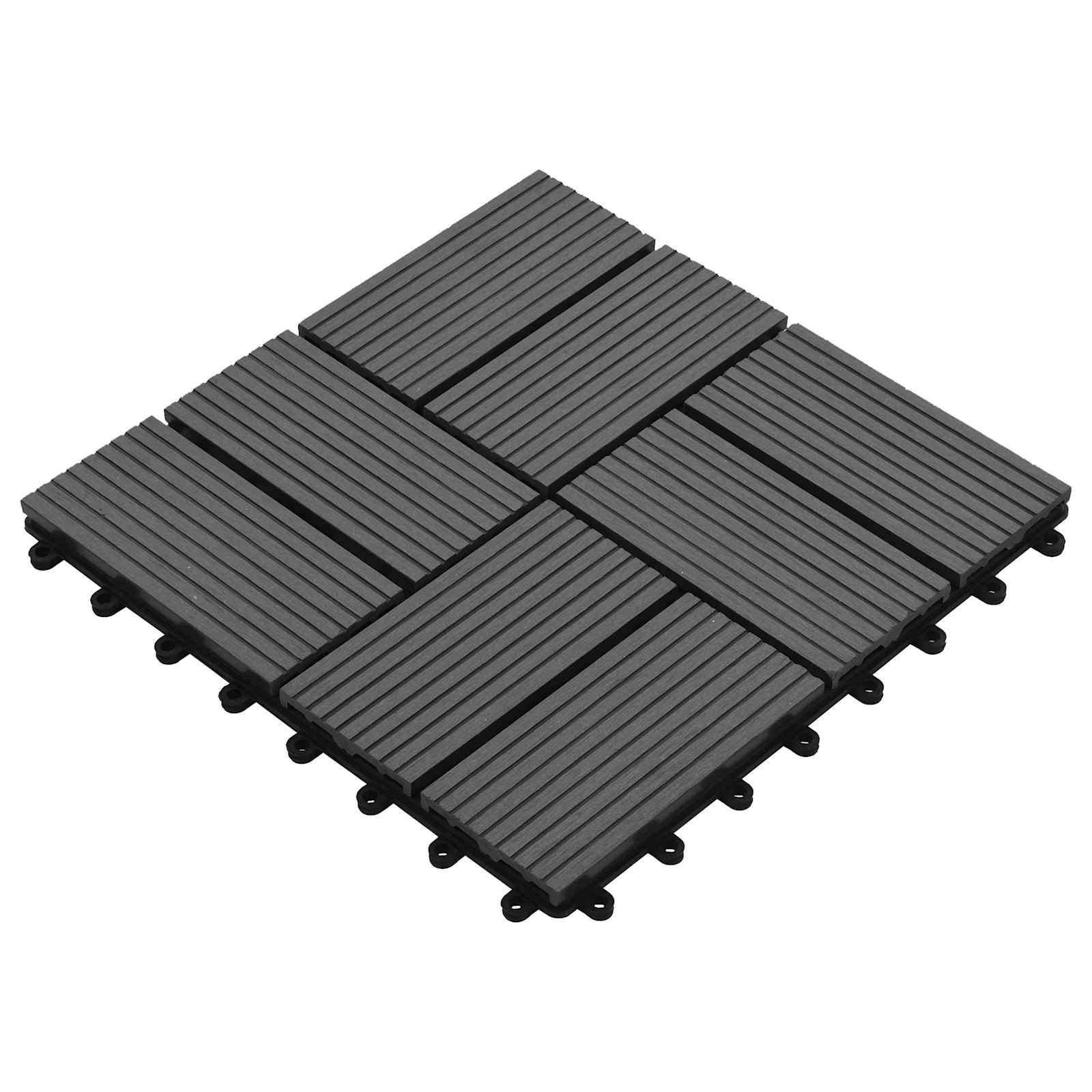Πλάκα Κατασκευής 11 pcs Γκρι 30 x 30 cm WPC - Pakobazaar