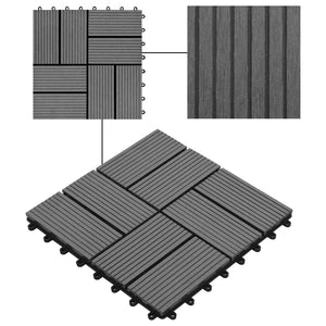 Πλάκα Κατασκευής 11 pcs Γκρι 30 x 30 cm WPC - Pakobazaar