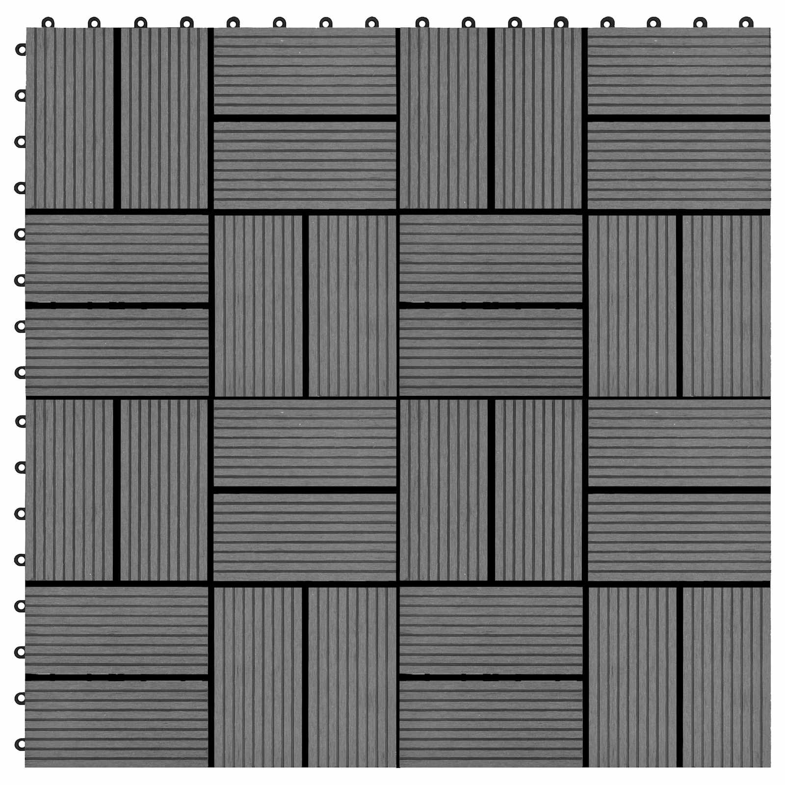 Πλάκα Κατασκευής 11 pcs Γκρι 30 x 30 cm WPC - Pakobazaar