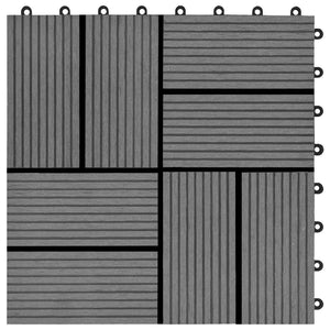 Πλάκα Κατασκευής 11 pcs Γκρι 30 x 30 cm WPC - Pakobazaar