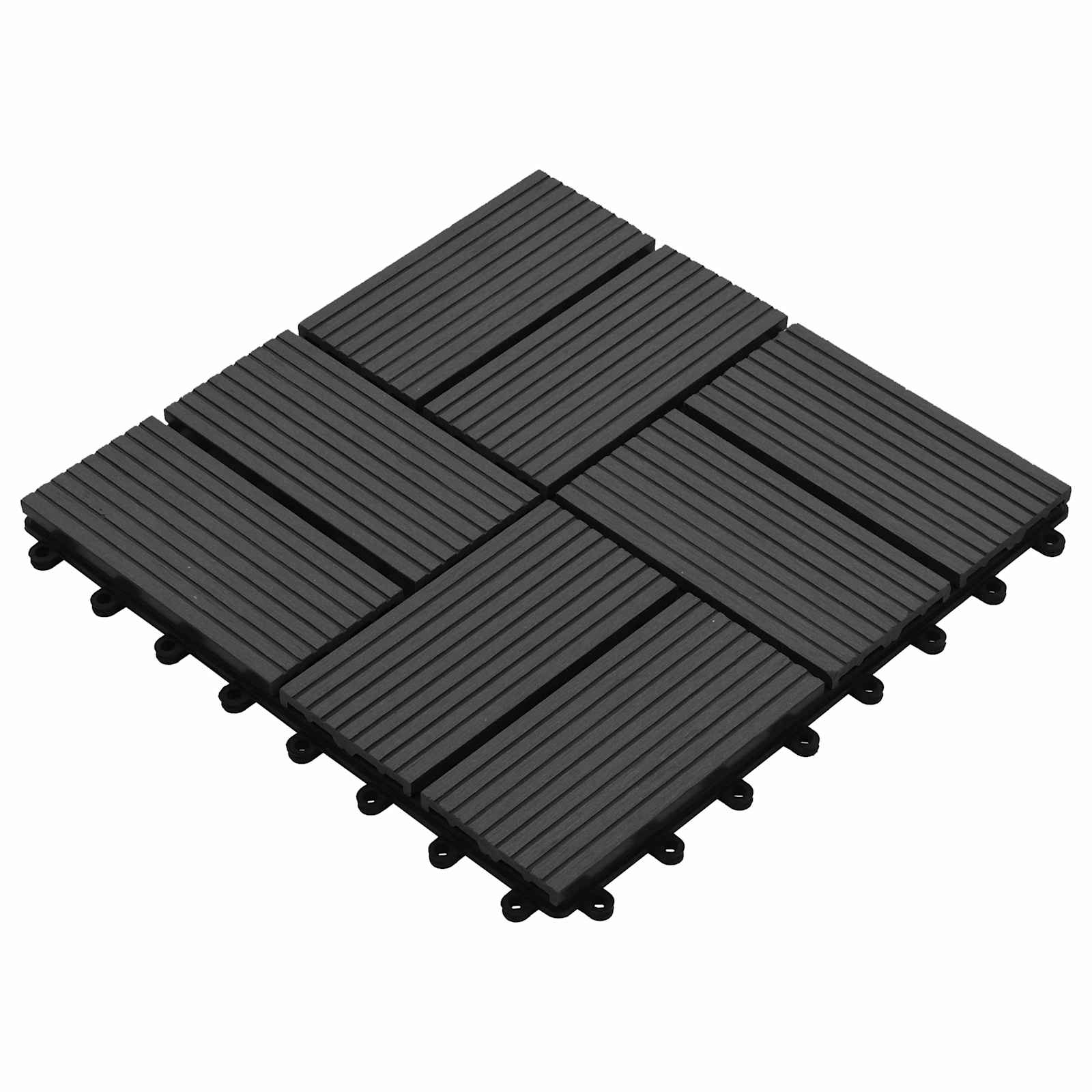 Πλάκα Κατασκευής 11 pcs Μαύρο 30 x 30 cm WPC - Pakobazaar