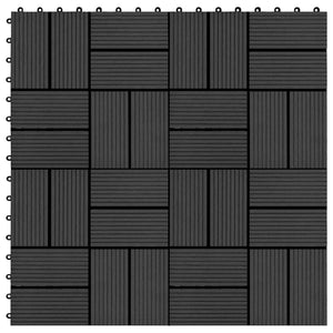 Πλάκα Κατασκευής 11 pcs Μαύρο 30 x 30 cm WPC - Pakobazaar