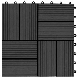Πλάκα Κατασκευής 11 pcs Μαύρο 30 x 30 cm WPC - Pakobazaar