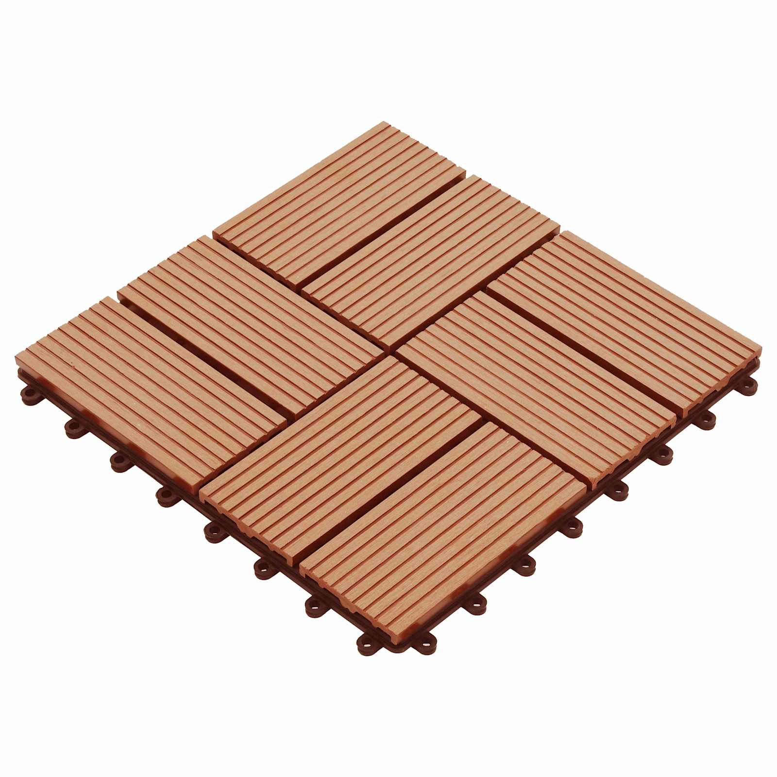 Πλάκα Κατασκευής 11 pcs Ξύλο teak 30 x 30 cm WPC - Pakobazaar