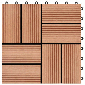 Πλάκα Κατασκευής 11 pcs Ξύλο teak 30 x 30 cm WPC - Pakobazaar