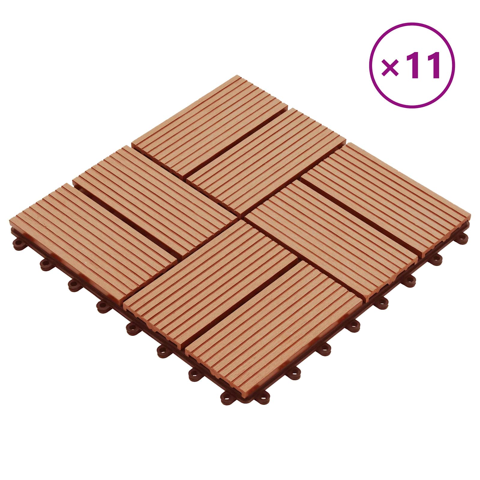 Πλάκα Κατασκευής 11 pcs Ξύλο teak 30 x 30 cm WPC - Pakobazaar