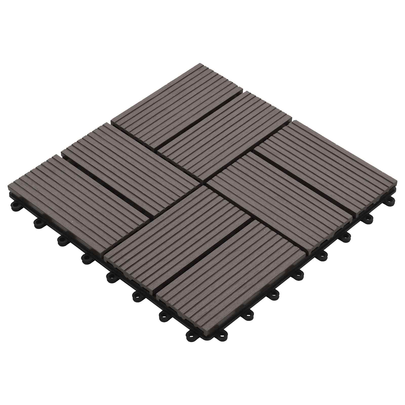 Πλάκα Κατασκευής 11 pcs Σκούρο Καφέ 30 x 30 cm WPC - Pakobazaar