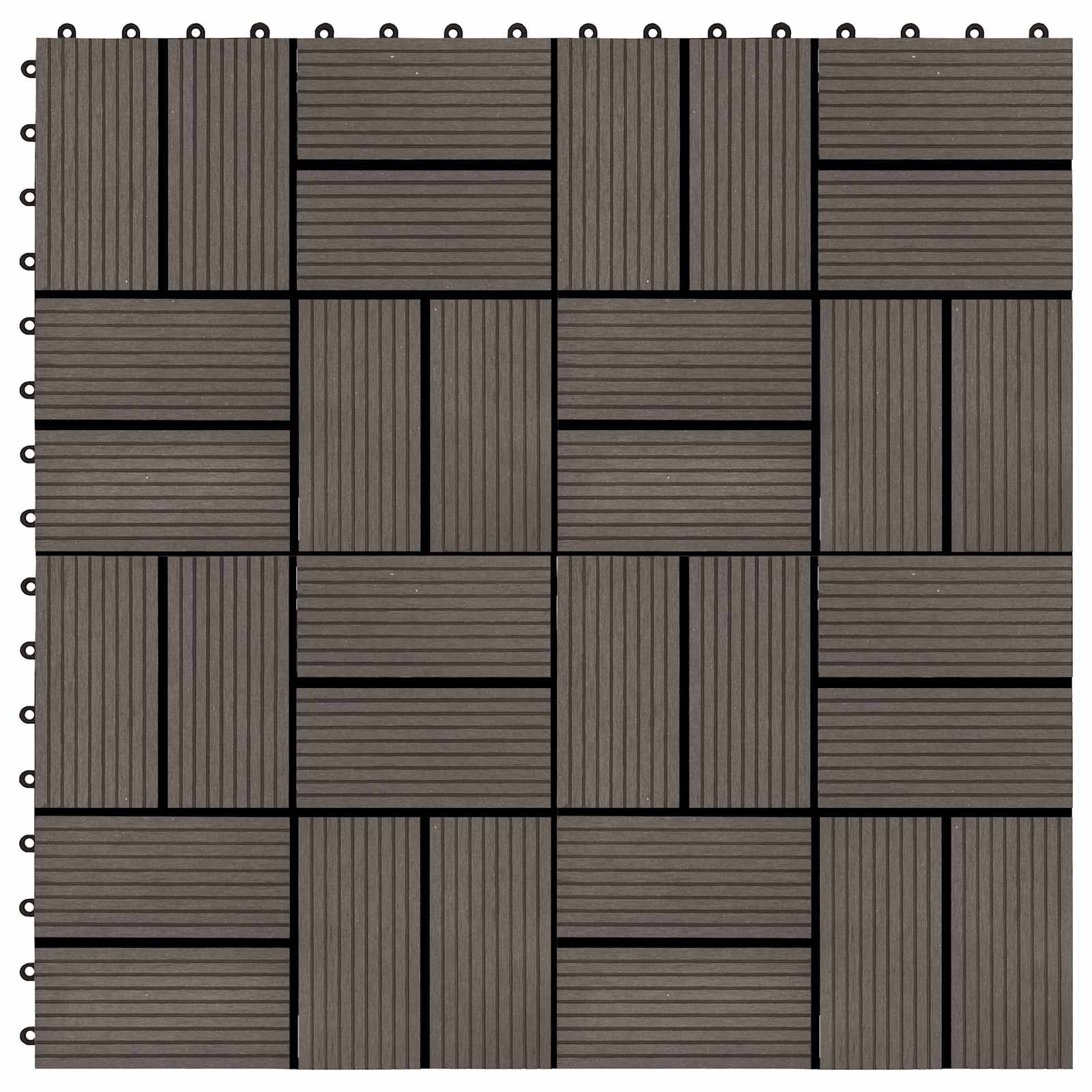 Πλάκα Κατασκευής 11 pcs Σκούρο Καφέ 30 x 30 cm WPC - Pakobazaar