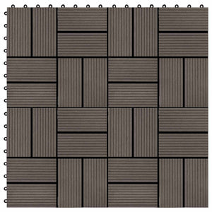 Πλάκα Κατασκευής 11 pcs Σκούρο Καφέ 30 x 30 cm WPC - Pakobazaar