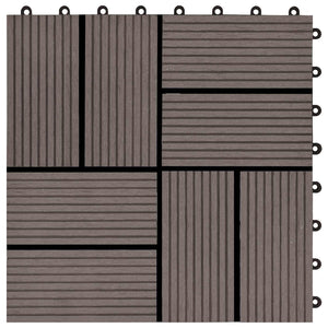 Πλάκα Κατασκευής 11 pcs Σκούρο Καφέ 30 x 30 cm WPC - Pakobazaar