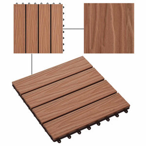 Πλάκα Κατασκευής 3D Σχεδίαση 11 pcs Ανοιχτό καφέ 30 x 30 cm WPC - Pakobazaar