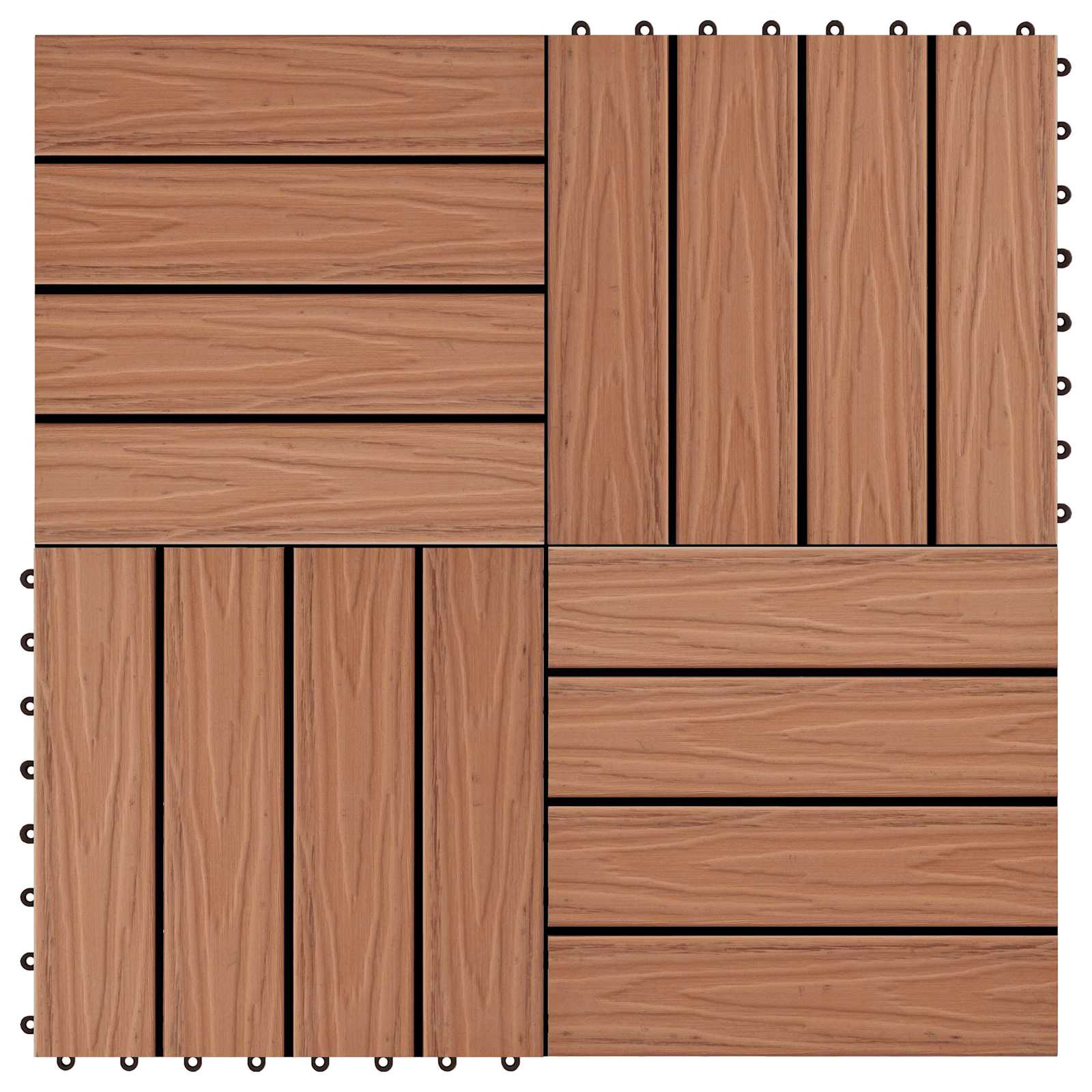 Πλάκα Κατασκευής 3D Σχεδίαση 11 pcs Ανοιχτό καφέ 30 x 30 cm WPC - Pakobazaar