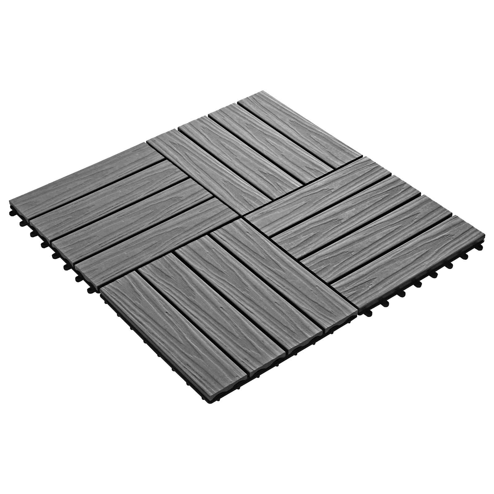 Πλάκα Κατασκευής 3D Σχεδίαση 11 pcs Γκρι 30 x 30 cm WPC - Pakobazaar