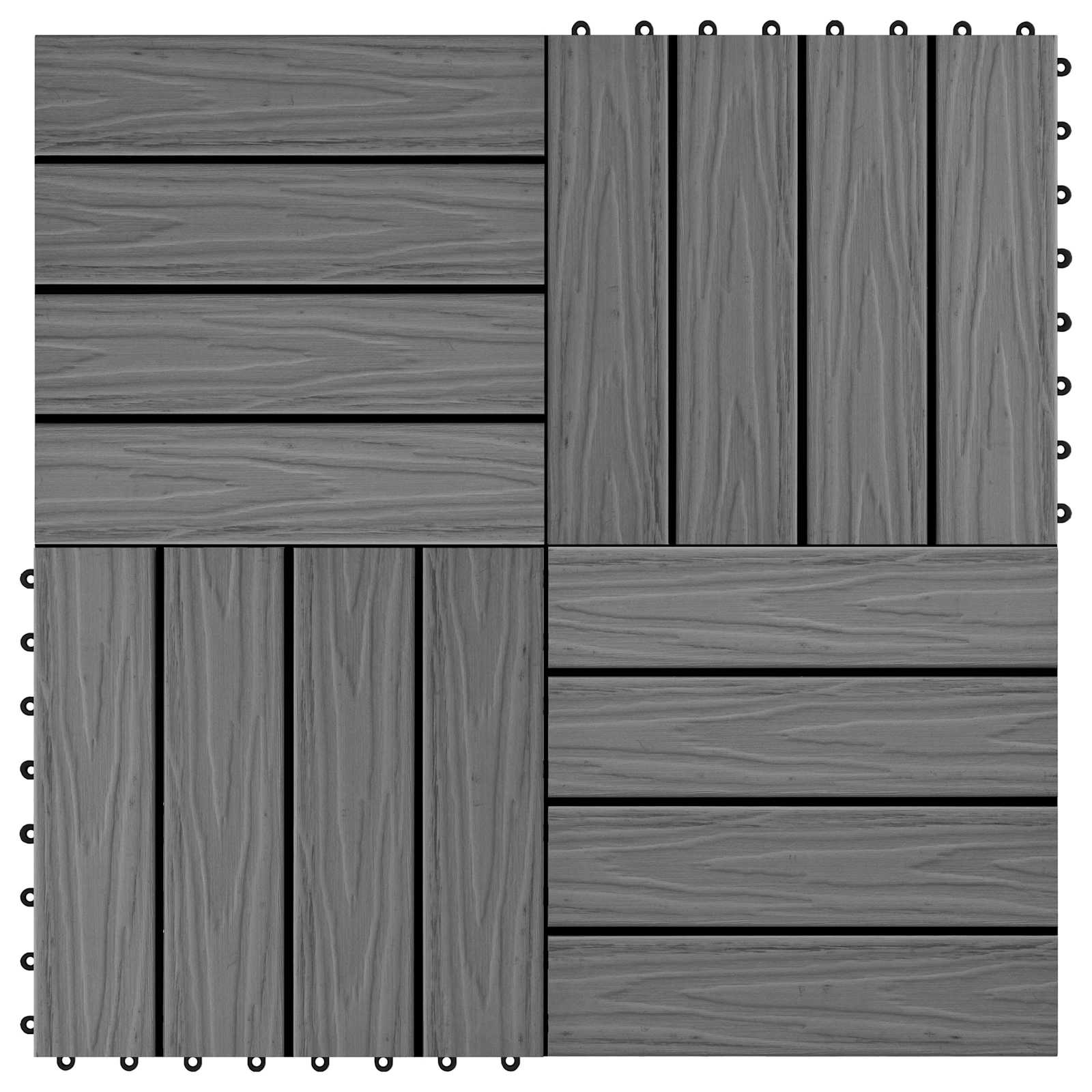 Πλάκα Κατασκευής 3D Σχεδίαση 11 pcs Γκρι 30 x 30 cm WPC - Pakobazaar