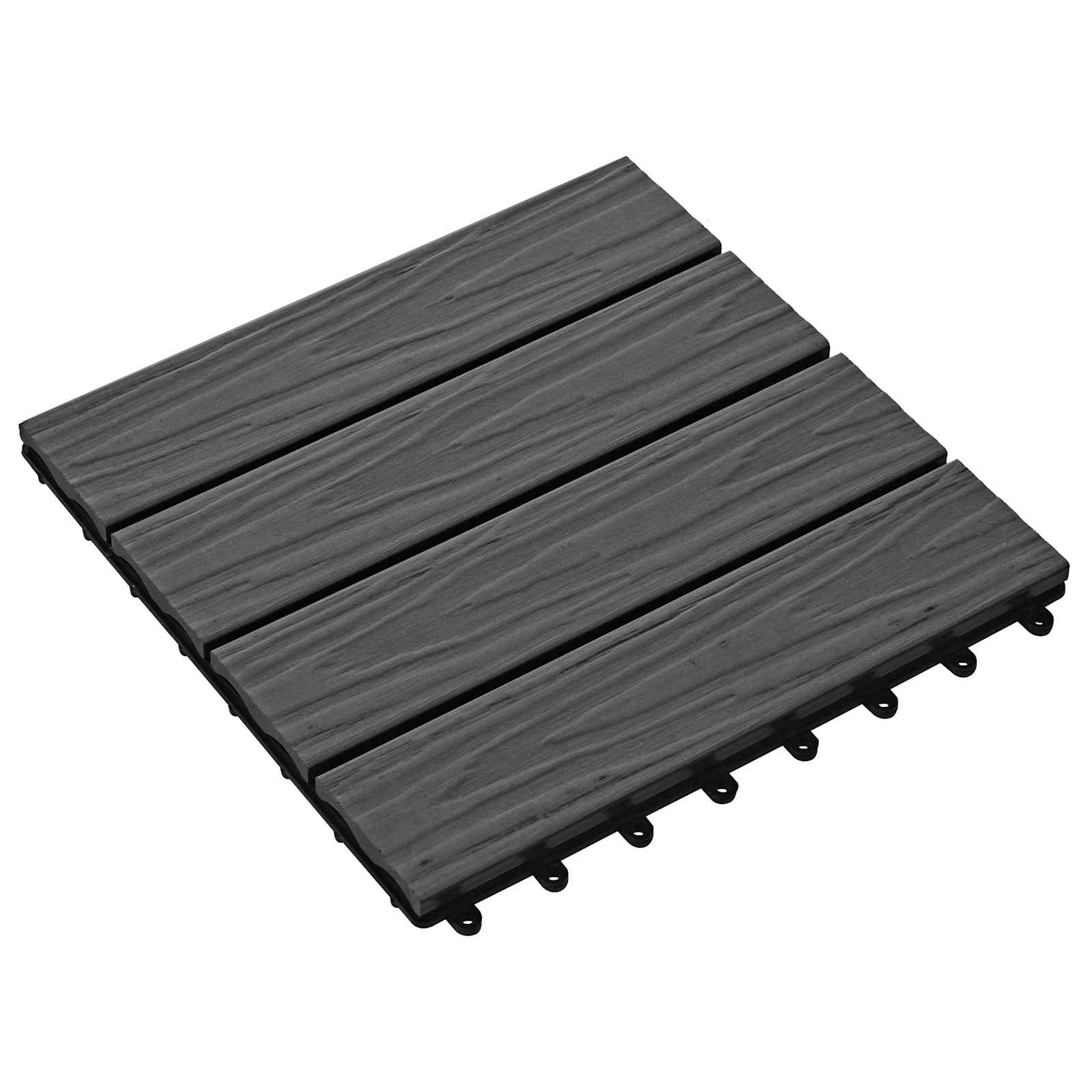 Πλάκα Κατασκευής 3D Σχεδίαση 11 pcs Μαύρο 30 x 30 cm WPC - Pakobazaar