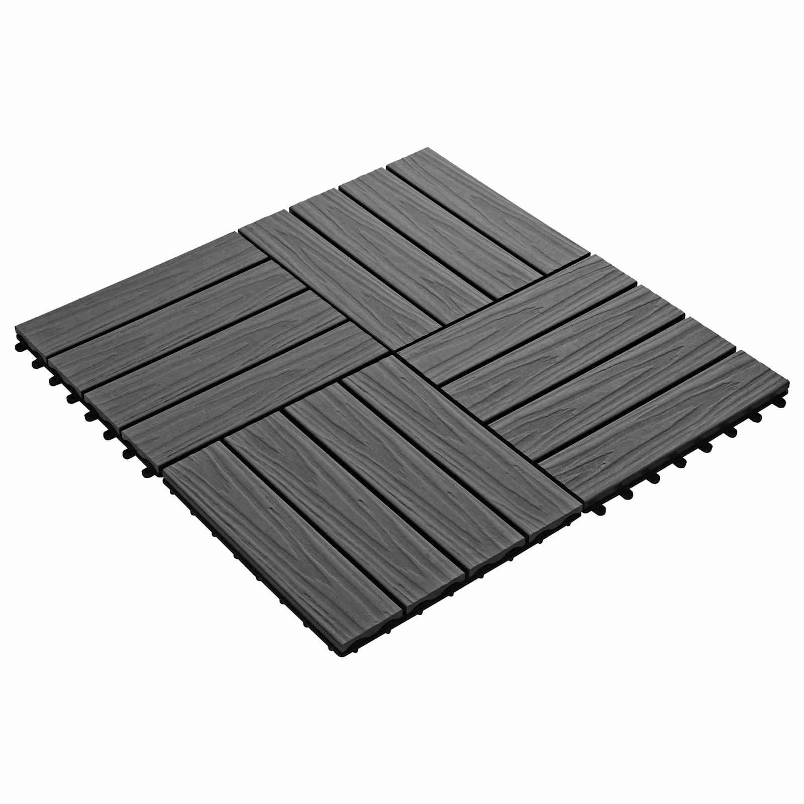 Πλάκα Κατασκευής 3D Σχεδίαση 11 pcs Μαύρο 30 x 30 cm WPC - Pakobazaar