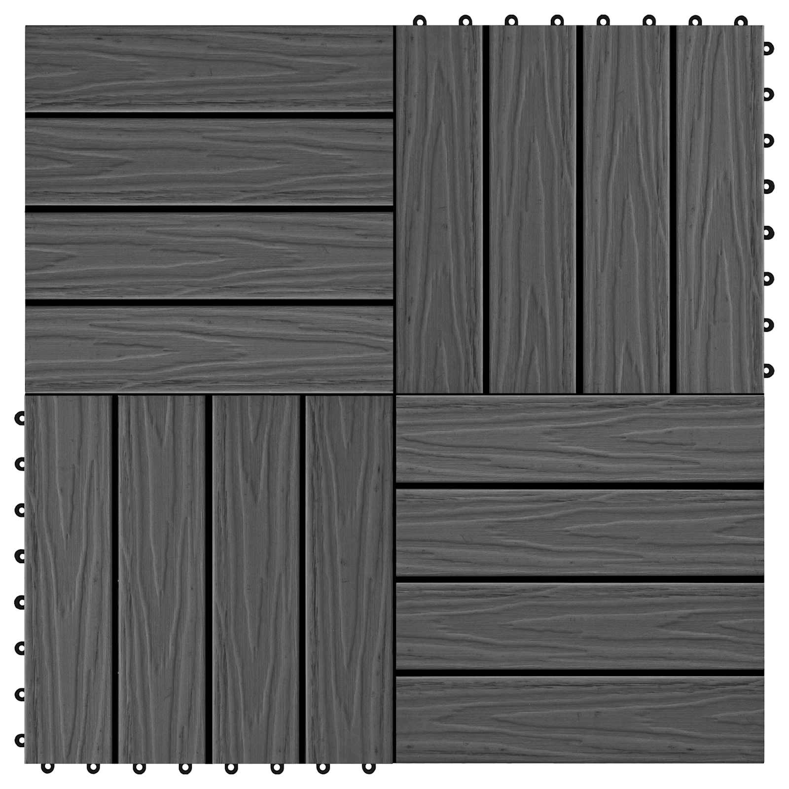 Πλάκα Κατασκευής 3D Σχεδίαση 11 pcs Μαύρο 30 x 30 cm WPC - Pakobazaar