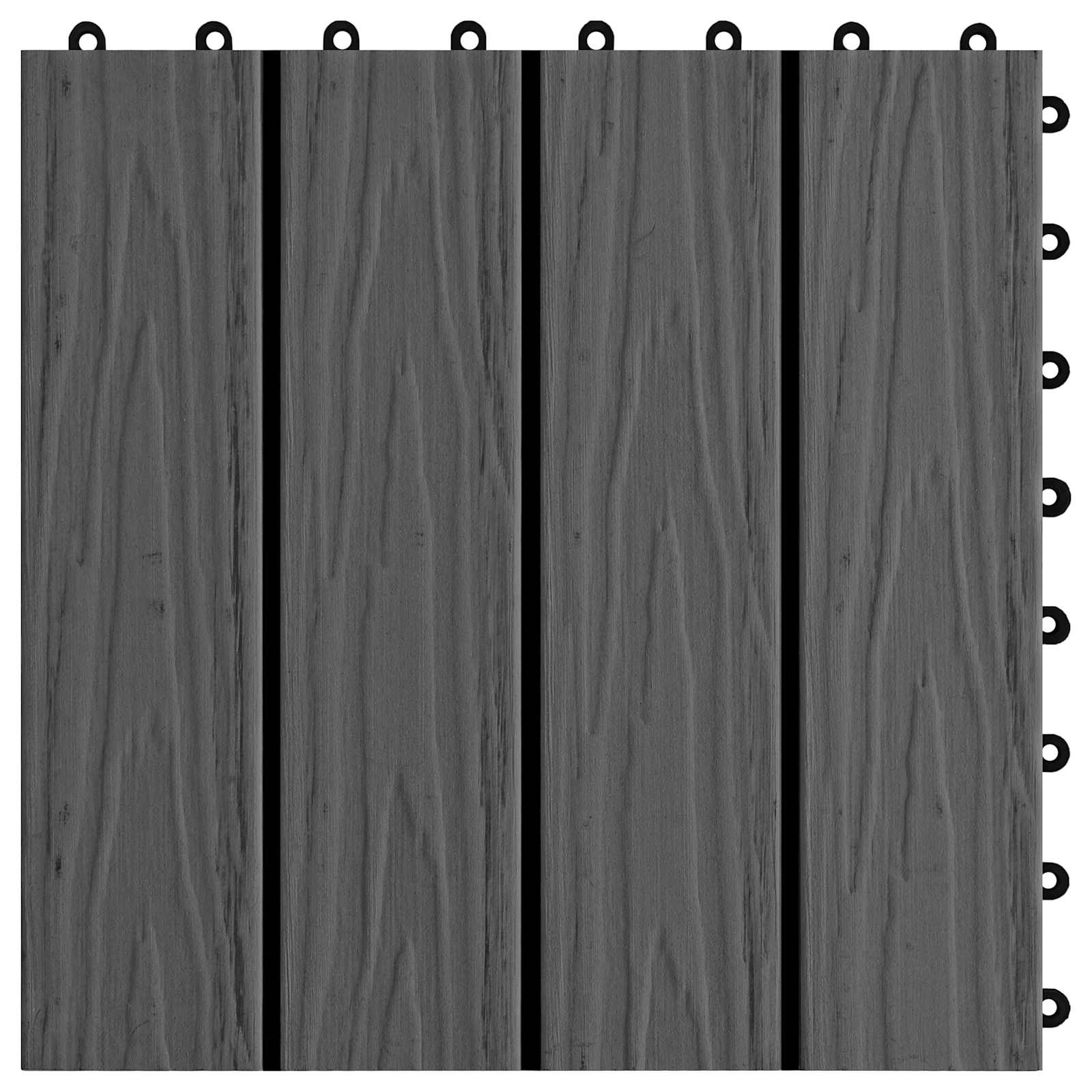 Πλάκα Κατασκευής 3D Σχεδίαση 11 pcs Μαύρο 30 x 30 cm WPC - Pakobazaar