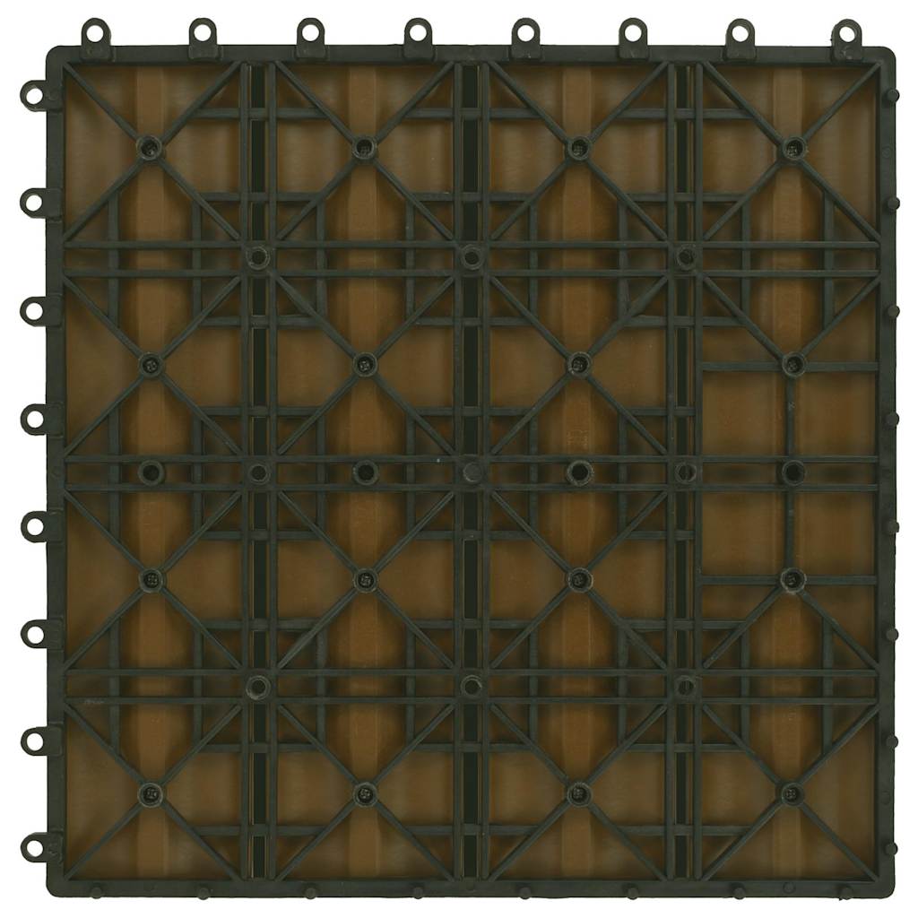 Πλακάκια Deck 11 τεμ. Ανάγλυφα Χρώμα Teak 30x30 εκ. 1 μ² WPC - Pakobazaar
