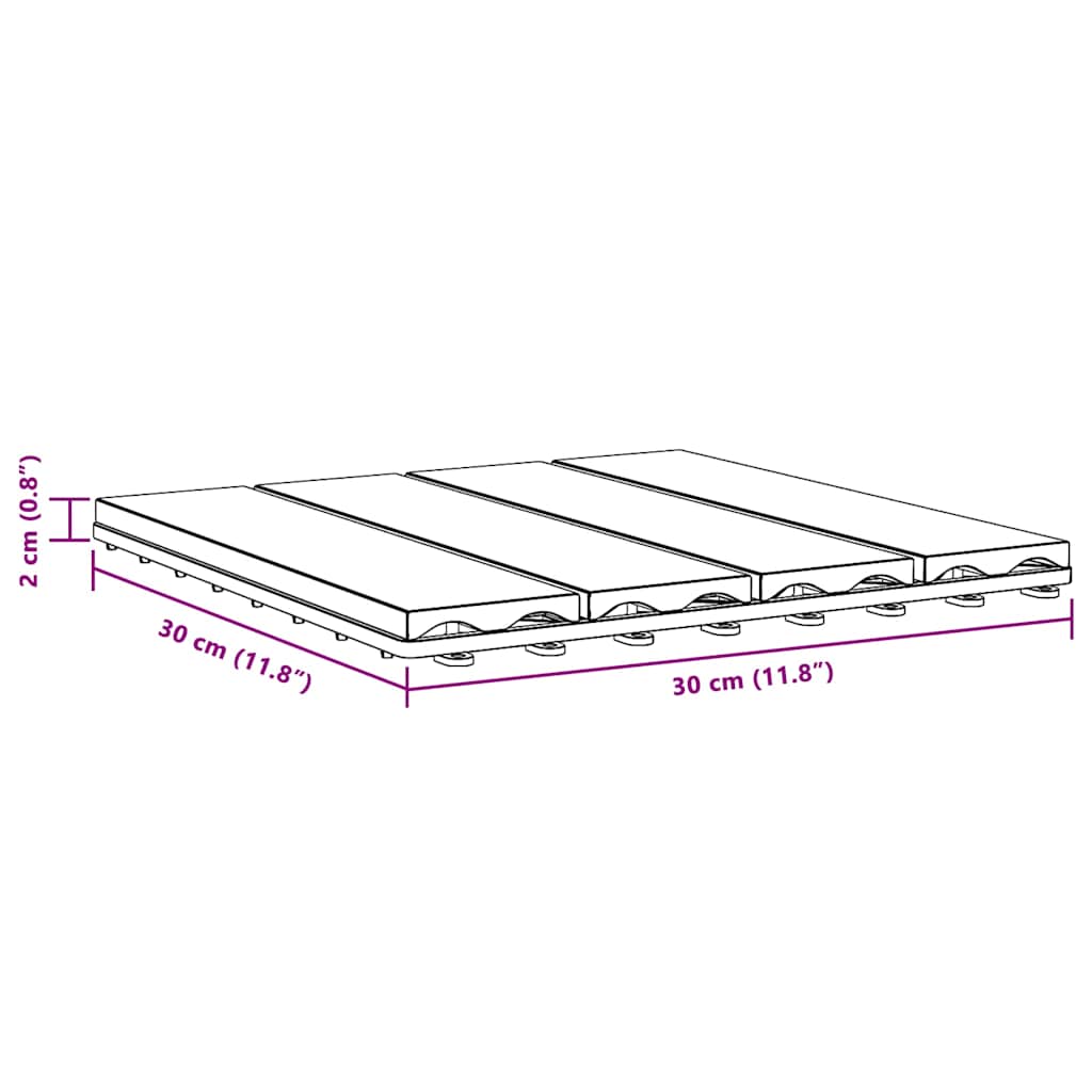 Πλακάκια Deck 11 τεμ. Ανάγλυφα Χρώμα Teak 30x30 εκ. 1 μ² WPC - Pakobazaar