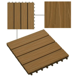 Πλάκα Κατασκευής 3D Σχεδίαση 11 pcs Ξύλο teak 30 x 30 cm WPC - Pakobazaar