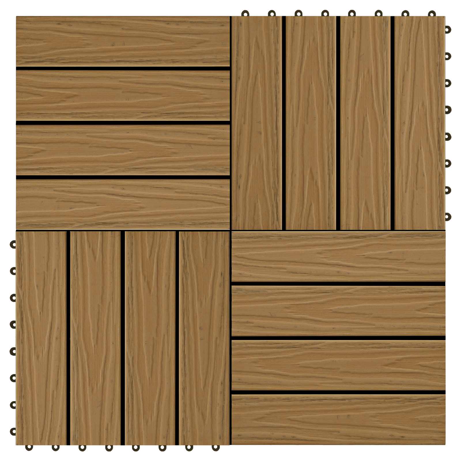 Πλάκα Κατασκευής 3D Σχεδίαση 11 pcs Ξύλο teak 30 x 30 cm WPC - Pakobazaar