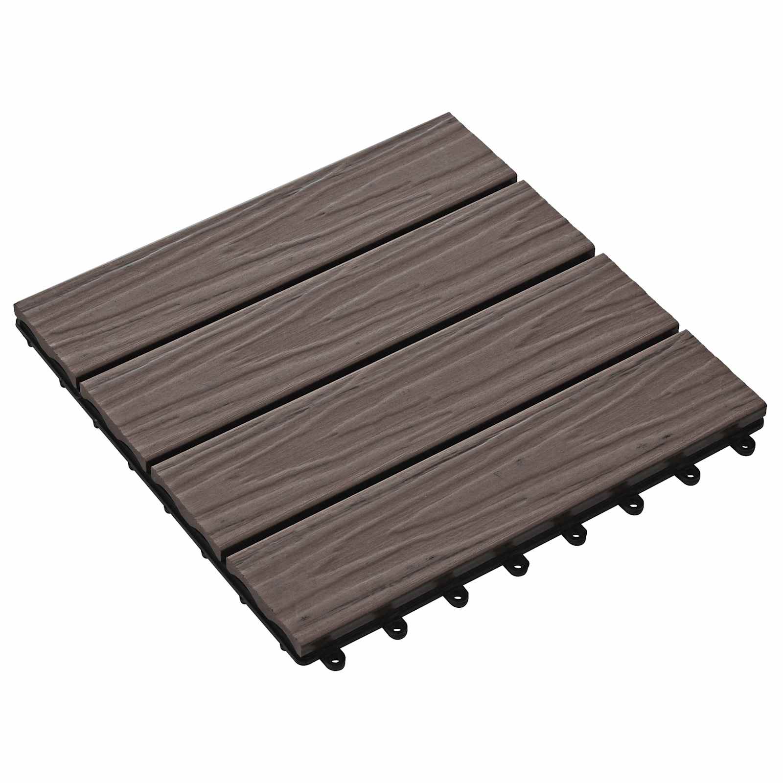 Πλάκα Κατασκευής 3D Σχεδίαση 11 pcs Σκούρο Καφέ 30 x 30 cm WPC - Pakobazaar