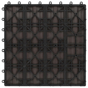 Πλάκα Κατασκευής 3D Σχεδίαση 11 pcs Σκούρο Καφέ 30 x 30 cm WPC - Pakobazaar