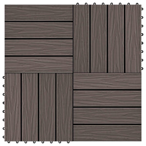 Πλάκα Κατασκευής 3D Σχεδίαση 11 pcs Σκούρο Καφέ 30 x 30 cm WPC - Pakobazaar