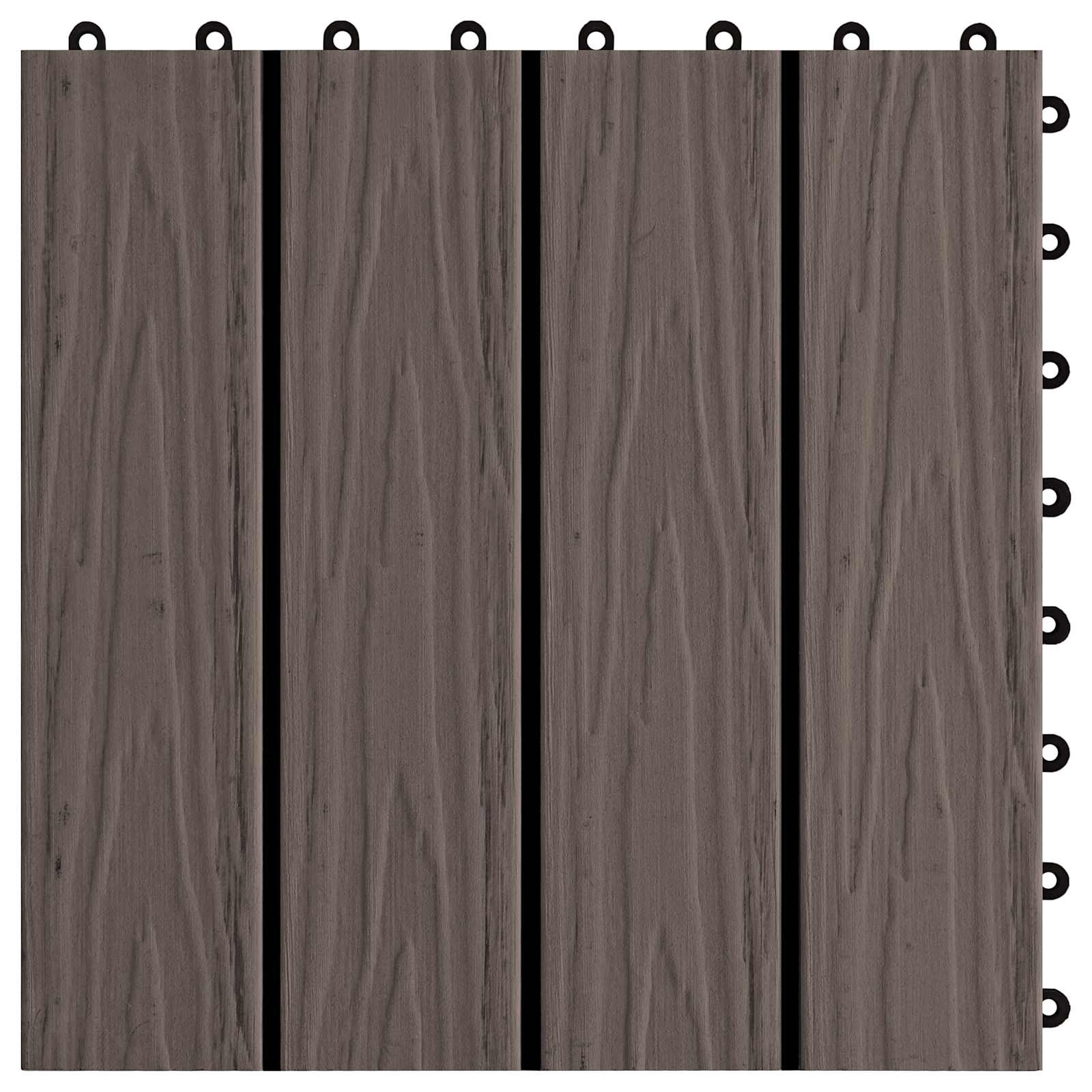 Πλάκα Κατασκευής 3D Σχεδίαση 11 pcs Σκούρο Καφέ 30 x 30 cm WPC - Pakobazaar