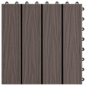 Πλάκα Κατασκευής 3D Σχεδίαση 11 pcs Σκούρο Καφέ 30 x 30 cm WPC - Pakobazaar