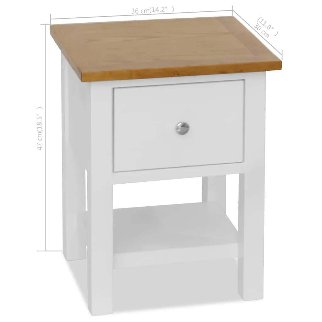 Κομοδίνο 36 x 30 x 47 εκ. από Μασίφ Ξύλο Δρυός - PAKOBAZAAR
